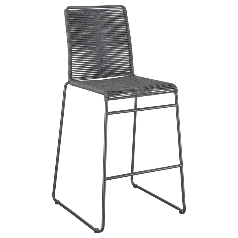 Jerome Woven Rope Metal Bar Chair Charcoal (Set of 2) by Unique Piece Furniture