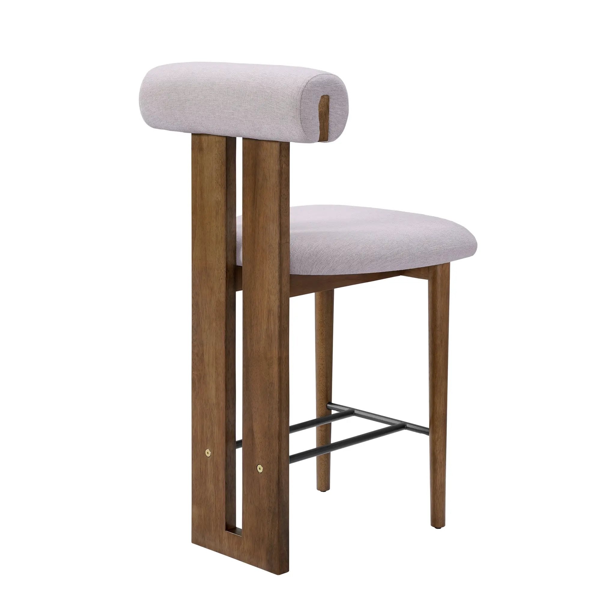 Renee Indoor Modern Split-Back Rubber Wood Counter Stool by HouseOfZazla