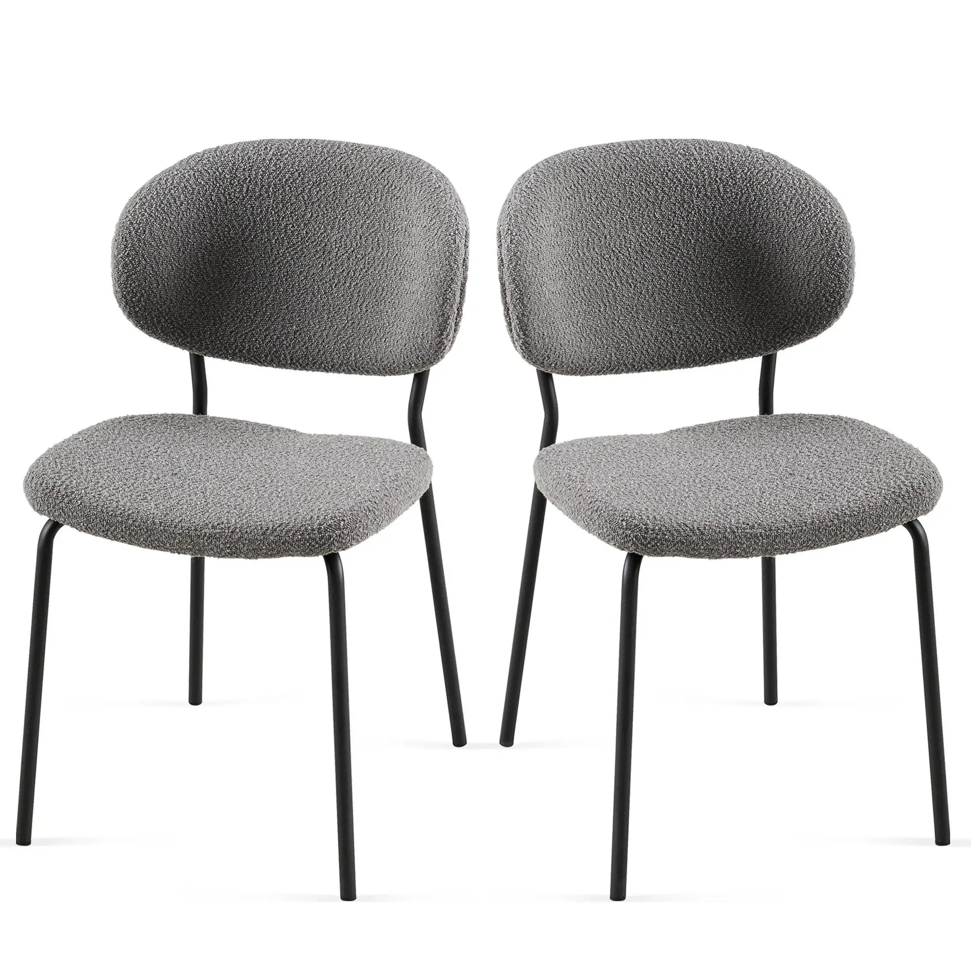 Boucle Dining Chairs, Dining Chairs With Metal Legs For Dining Room, Kitchen, Living Room by Unique Piece Furniture