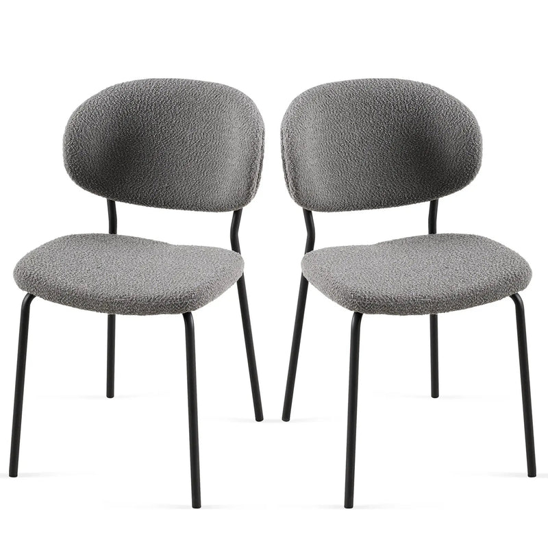 Boucle Dining Chairs, Dining Chairs With Metal Legs For Dining Room, Kitchen, Living Room by HouseOfZazla