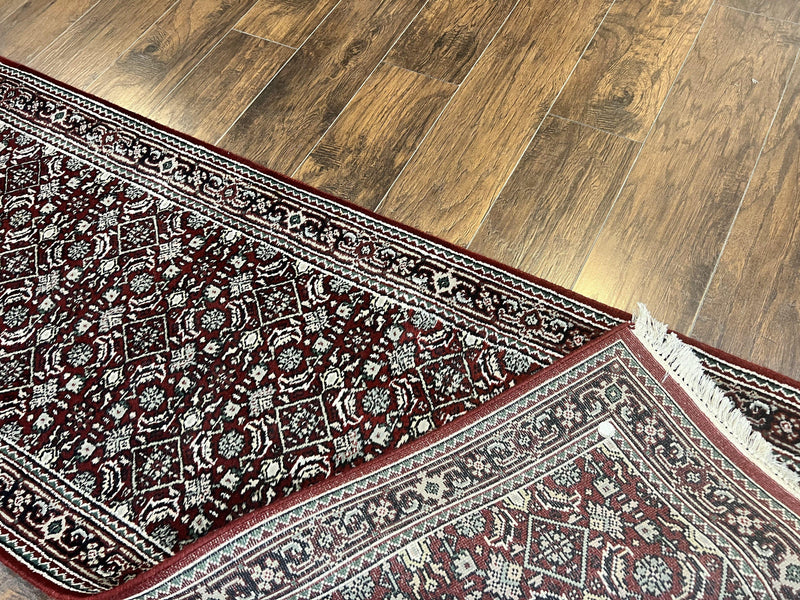 Indo Persian Runner Rug 2.7 x 8, Wool Hand Knotted Vintage Carpet, Red Black, Herati Allover Pattern, Oriental Runner, Rug for Hallway by Jewel Rugs