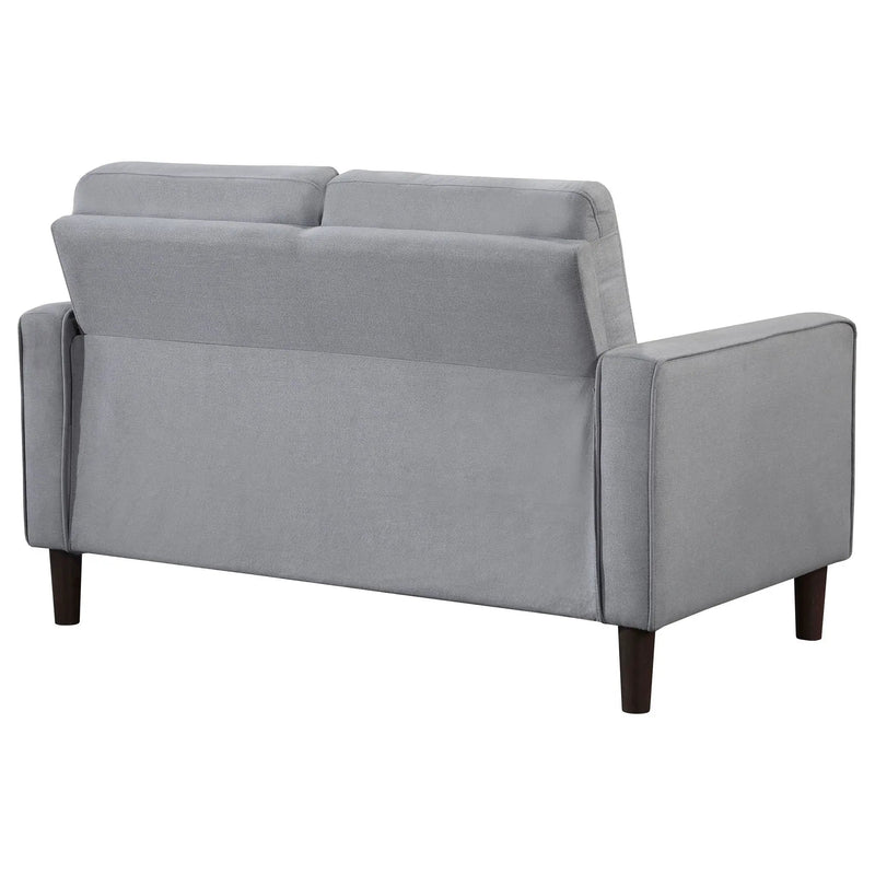 Bowen Upholstered Track Arm Tufted Loveseat Grey by Unique Piece Furniture