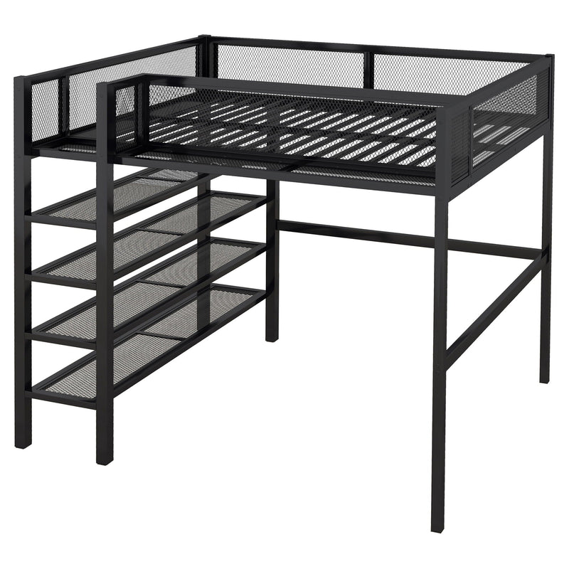 Loft Bed With 4 Tier Shelves And Storage by HouseOfZazla