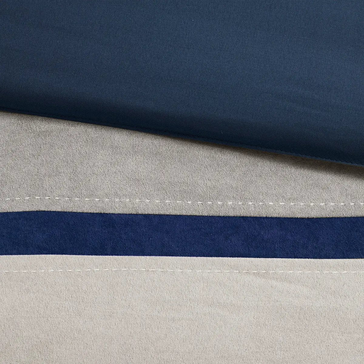 7 Piece Faux Suede Comforter Set Blue California King by HouseOfZazla