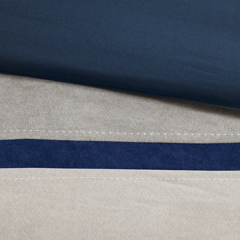 7 Piece Faux Suede Comforter Set Blue California King by HouseOfZazla