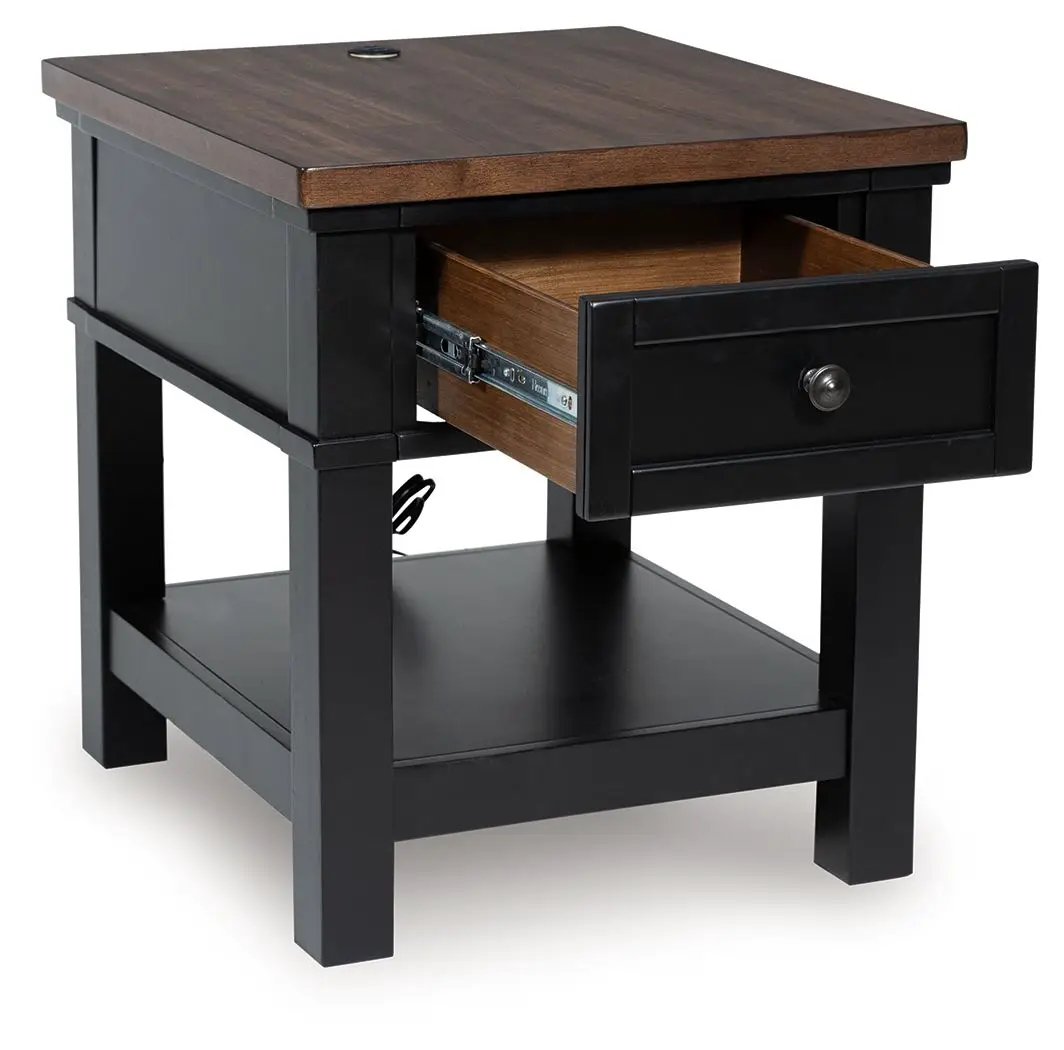 Wildenauer - Rectangular End Table - Brown / Black by Unique Piece Furniture
