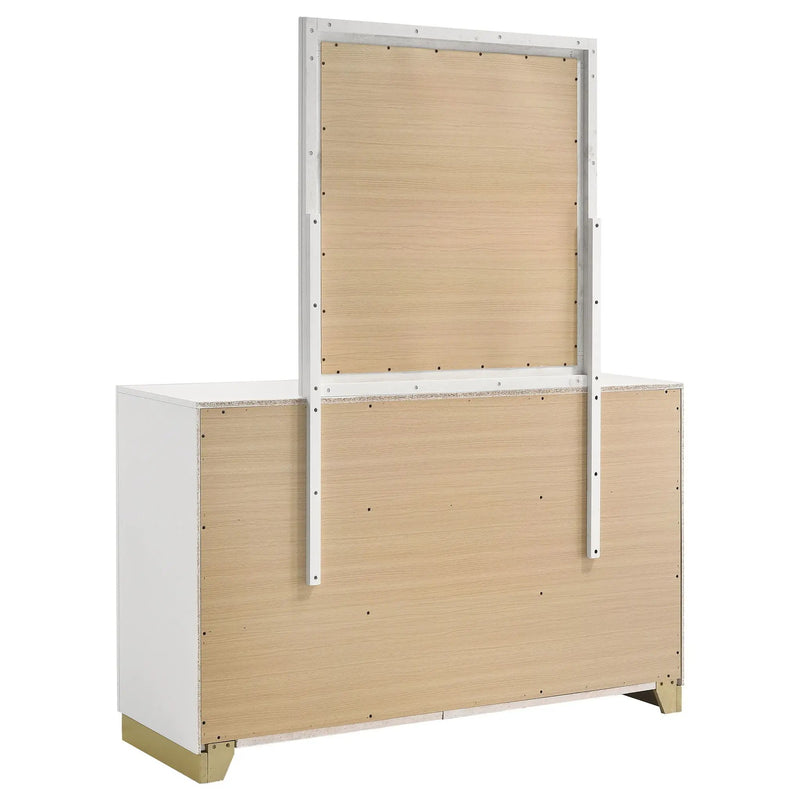 Caraway 6-drawer Dresser with Mirror White by Unique Piece Furniture