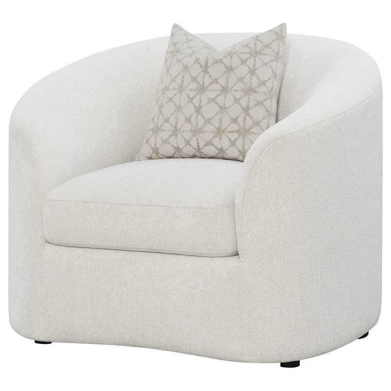 Rory - Sloped Arms Chair With Pillow - White