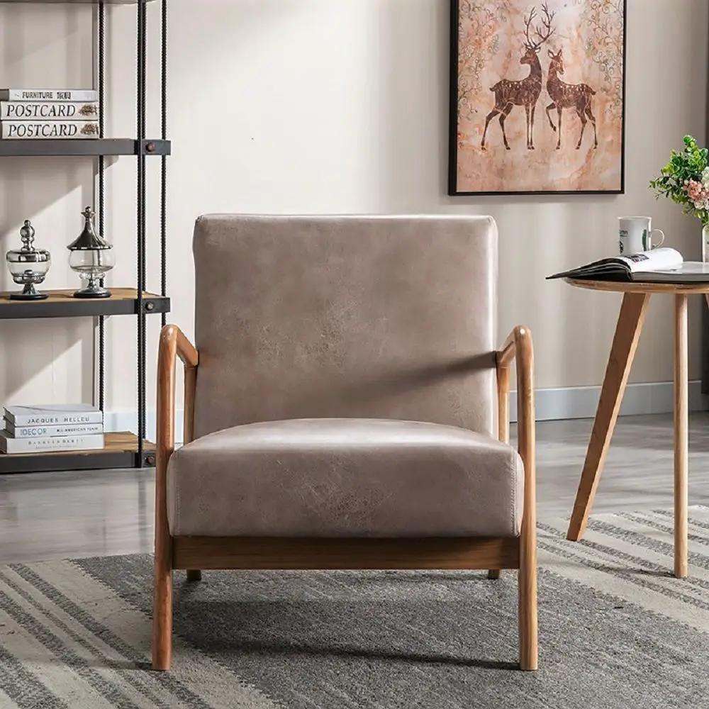 Classic Mid-Century Modern Accent Chairs, Open Framed Armchair With Cushioning by HouseOfZazla