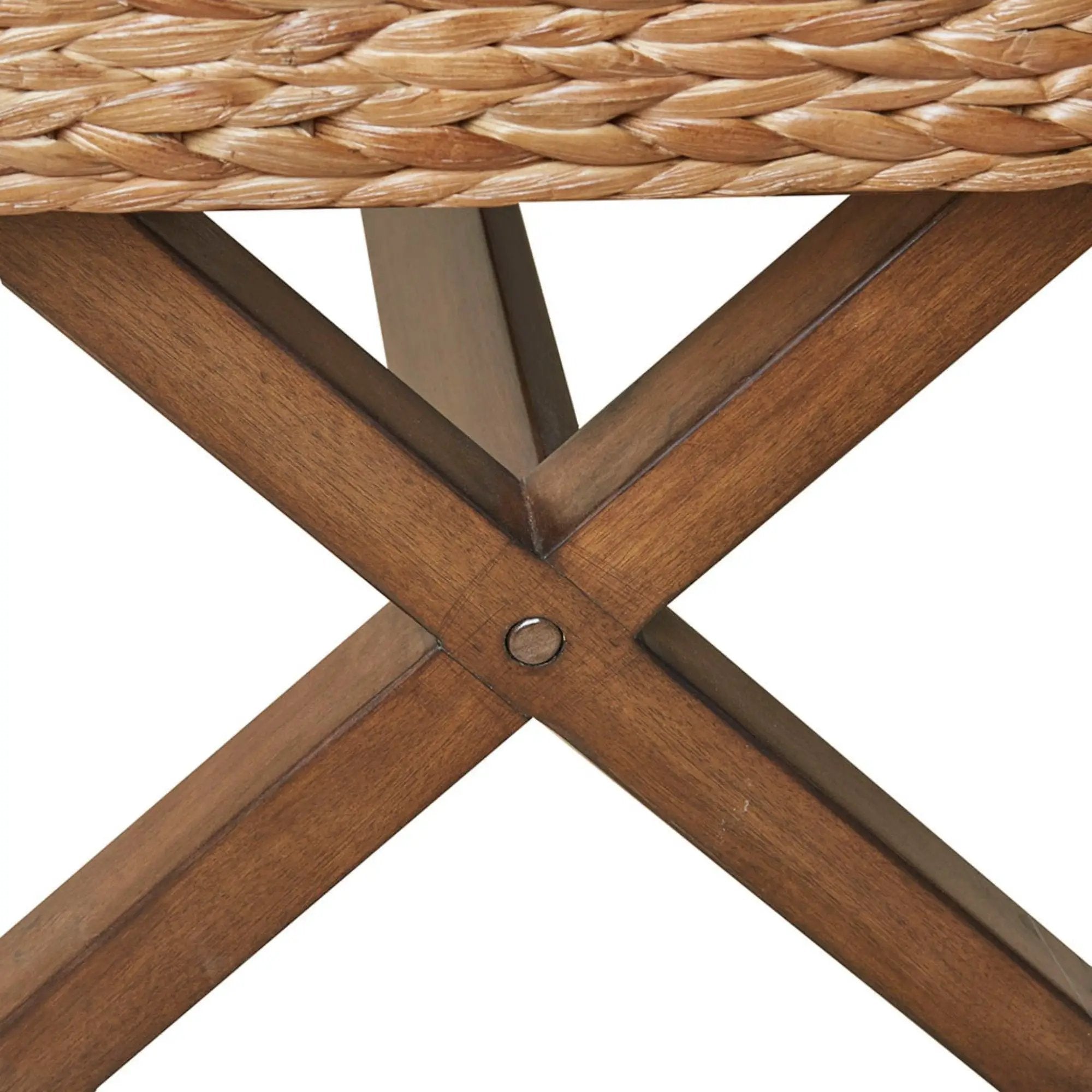 Bench With Water Hyacinth Seat - Brown by Unique Piece Furniture