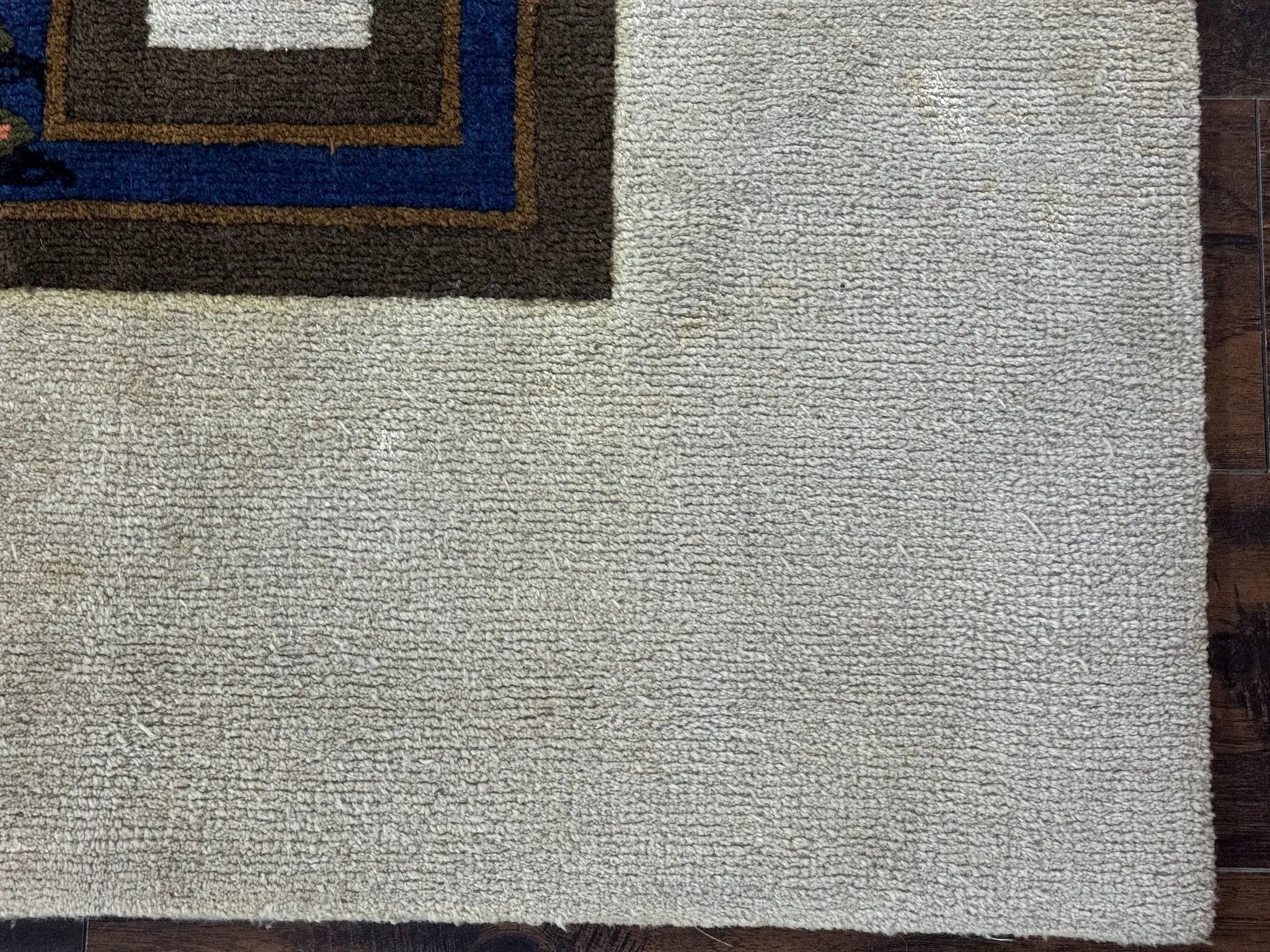 South American Rug 6x7, Unique Native American Design, Ivory, Ecuador Rug, Handmade Wool by Jewel Rugs
