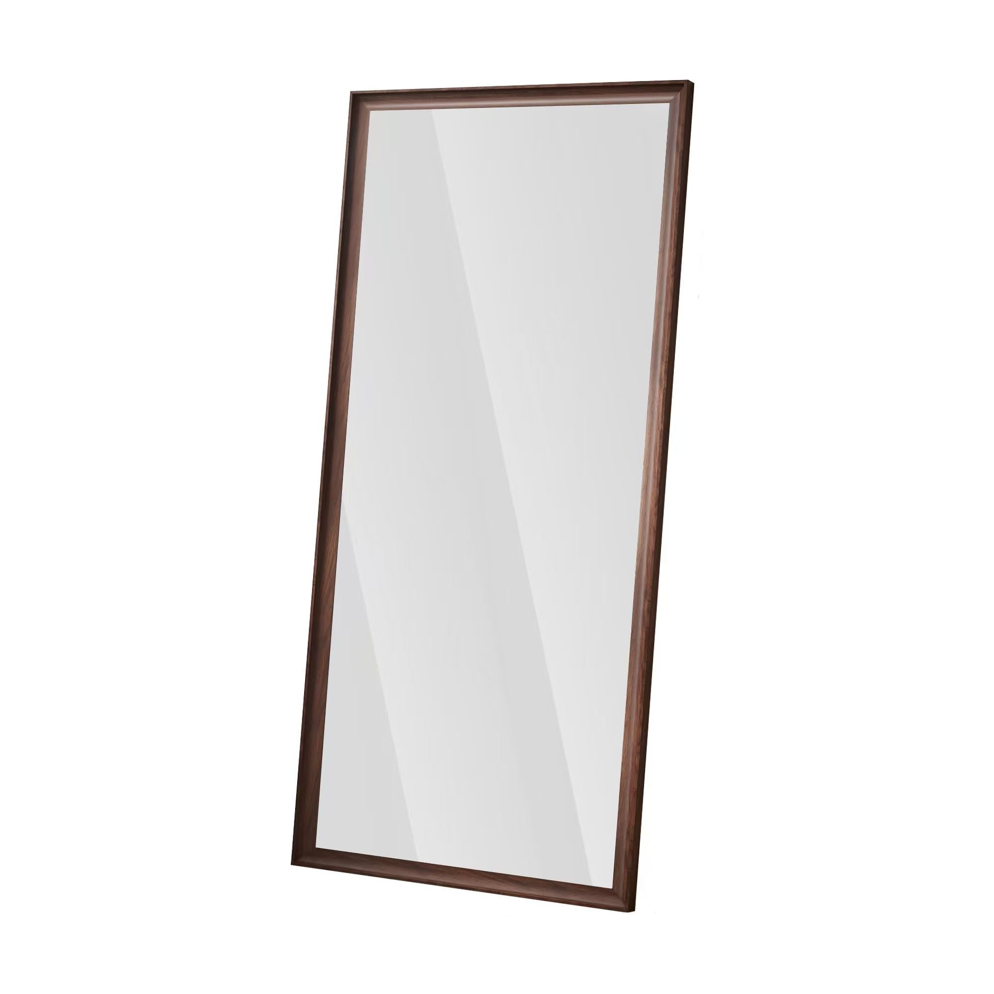 Vintage Full Length Mirror Wall Mounted With Faux Wooden Frame - Brown by Unique Piece Furniture