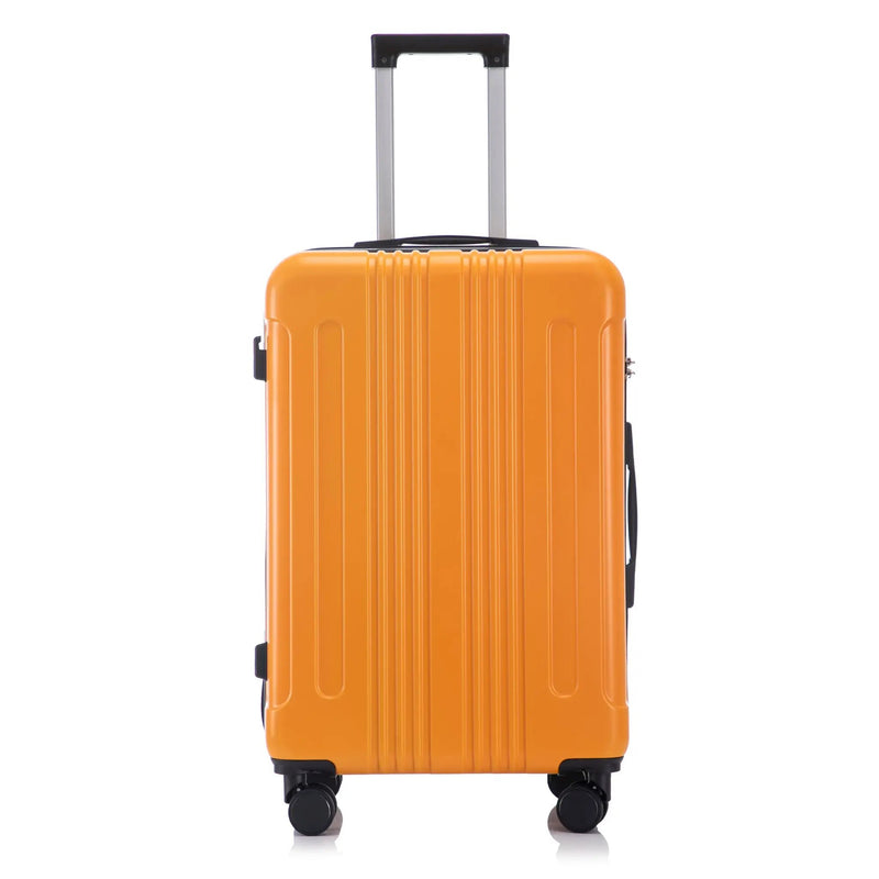 3-Piece ABS Spinner Wheel Luggage Set in Black and Orange by HouseOfZazla