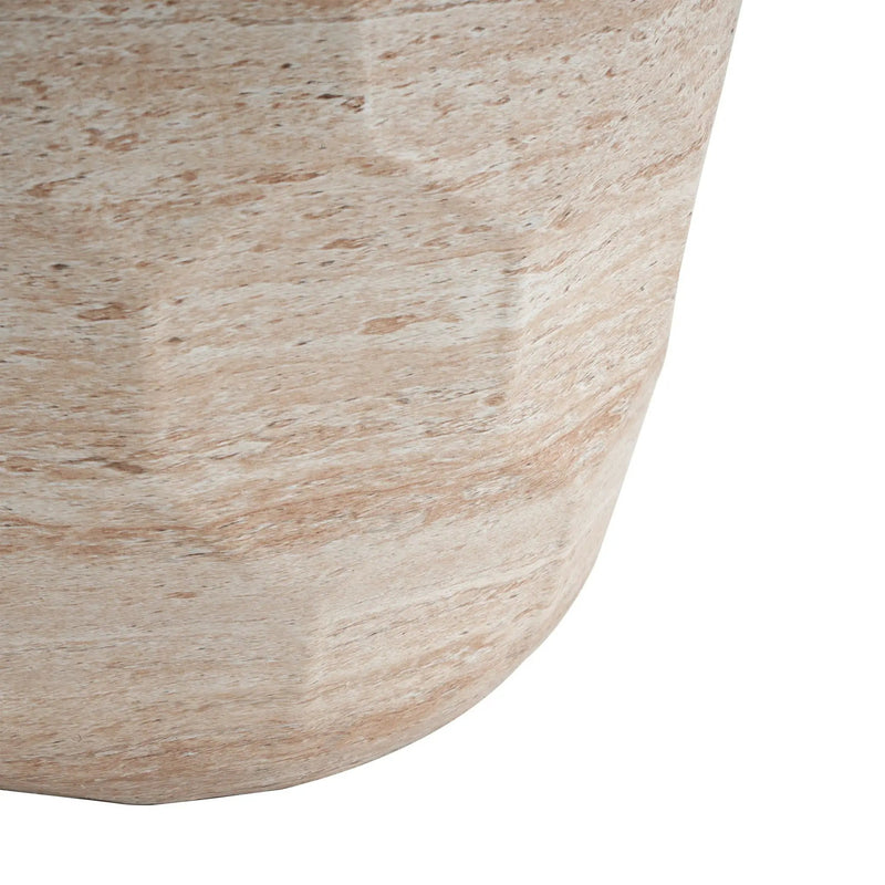 Travertine Lightweight Concrete Side Table For Indoor / Outdoor Use - Beige by HouseOfZazla