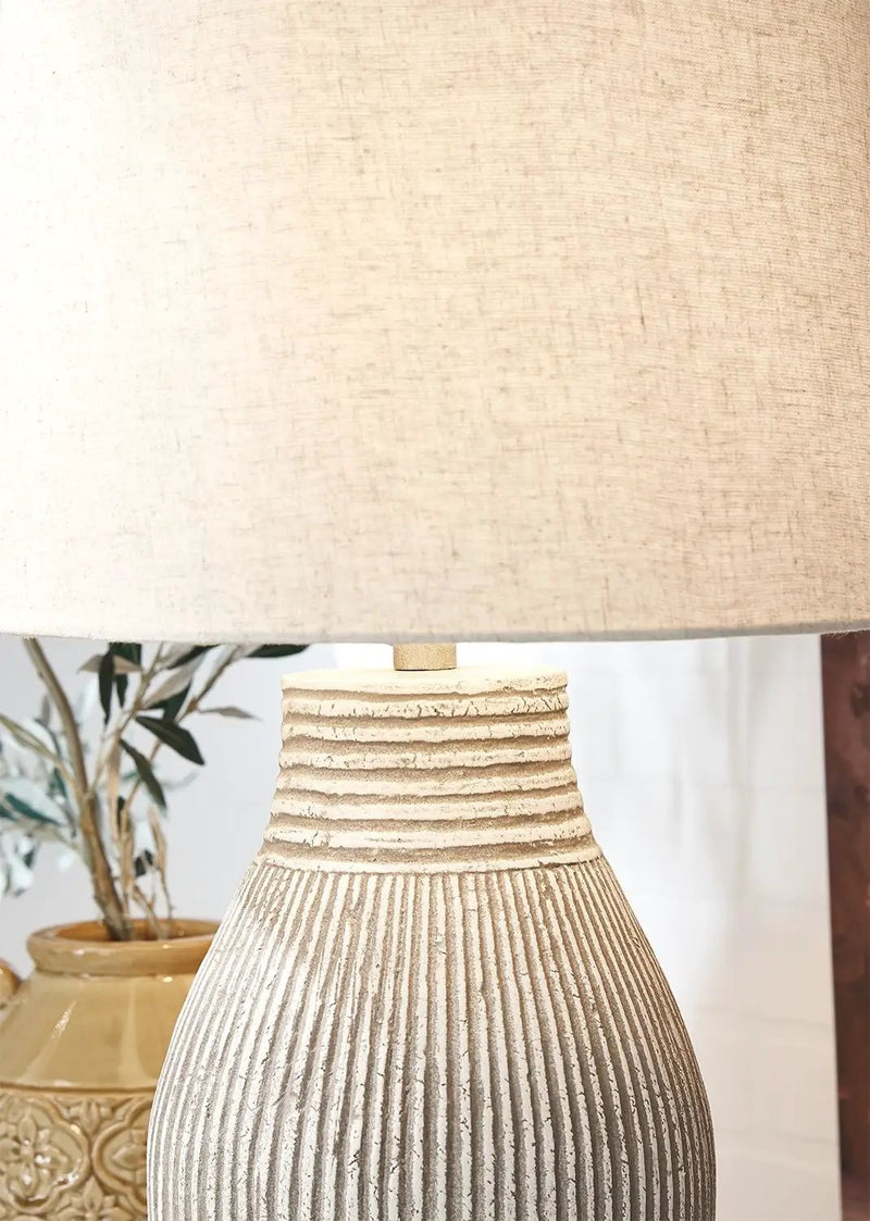 Layal - Paper Table Lamp - Beige by Unique Piece Furniture