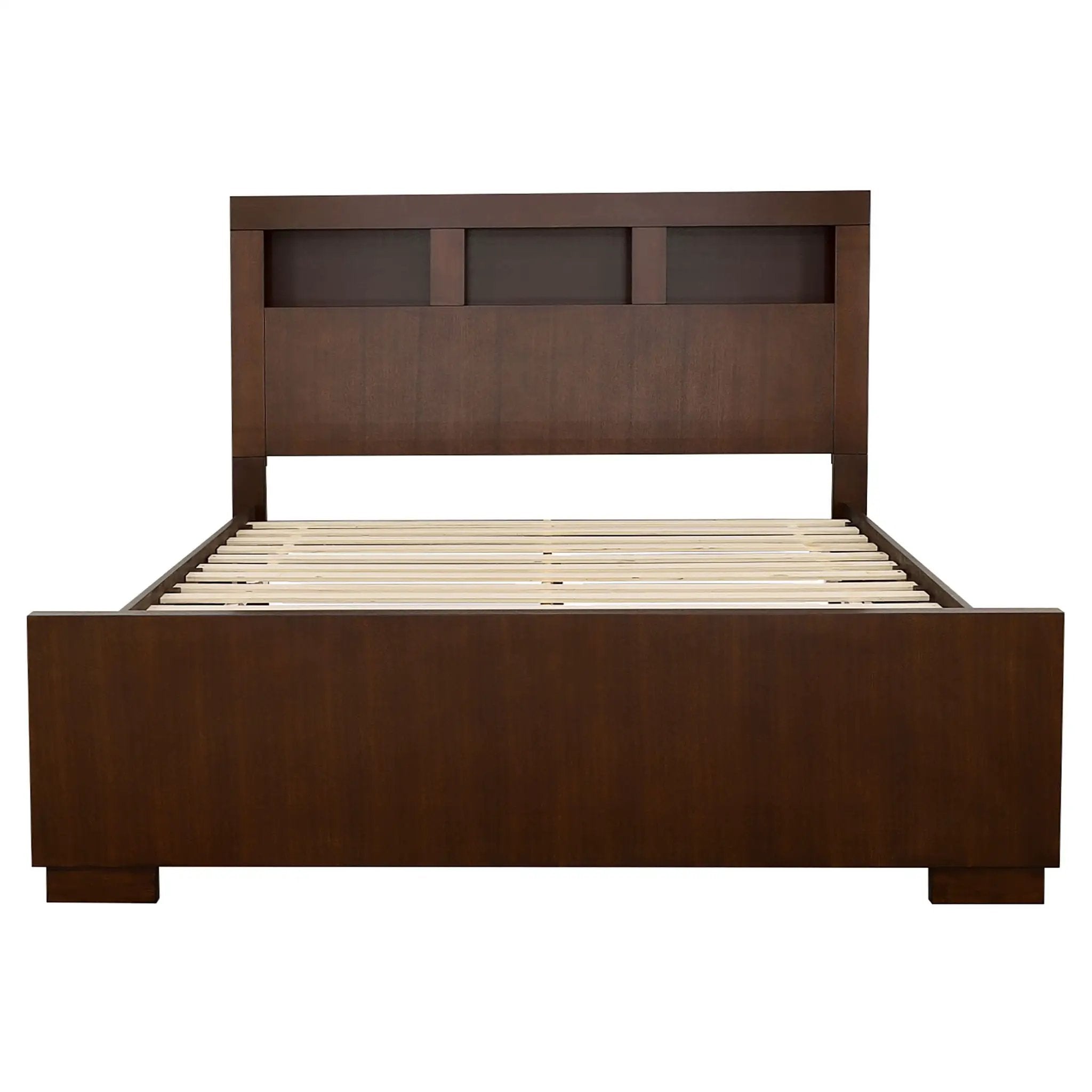 Jessica California King LED Storage Bookcase Bed Cappuccino by Unique Piece Furniture
