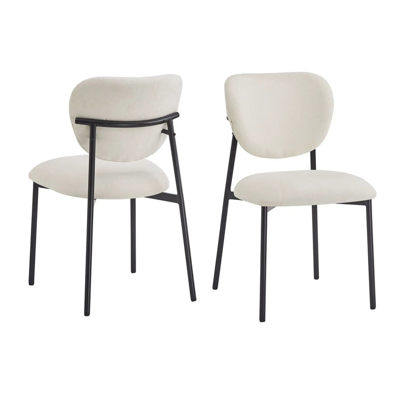 Modern Upholstered Dining Chairs With Metal Legs (Set of 2) - Beige by HouseOfZazla