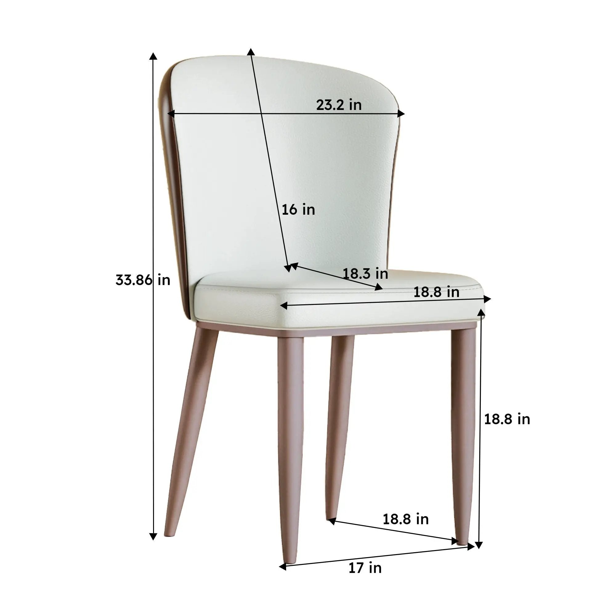 Dining Chair With Carbon Steel Legs, Comfortable Seating, (Set of 2) - White by HouseOfZazla