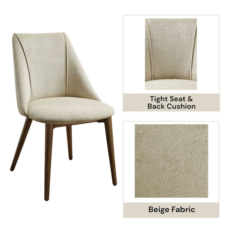 Willene - Polished Microfiber Side Chair (Set of 2) - Beige by HouseOfZazla