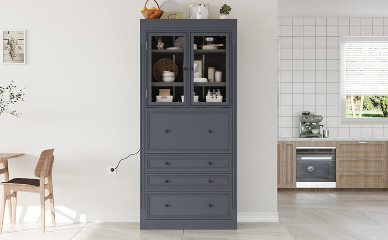 TOPMAX 36 x 16.5 x 78 Inch Freestanding Kitchen Pantry Storage Cabinet by HouseOfZazla