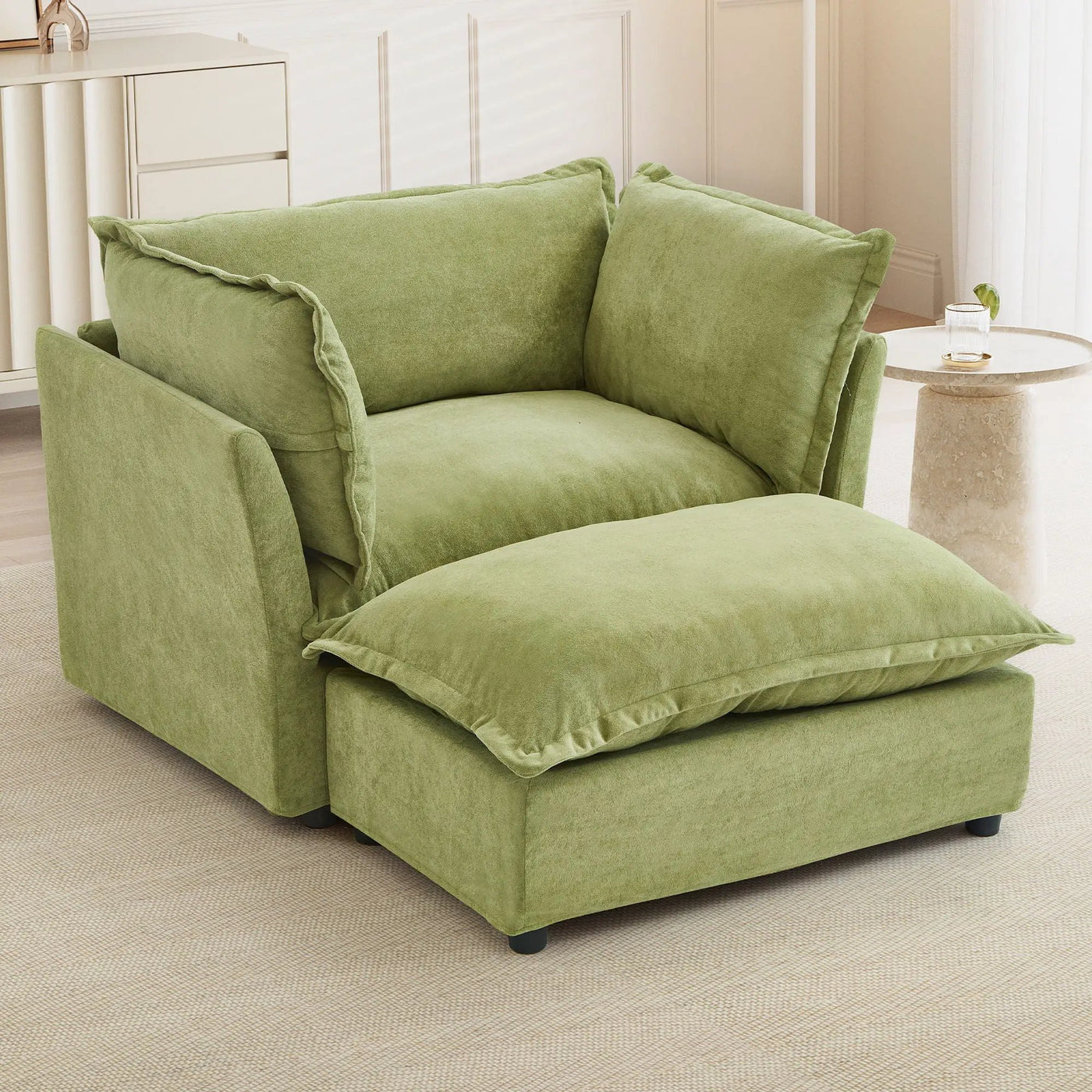 Modern Armchair Sofa With Movable Ottoman by HouseOfZazla