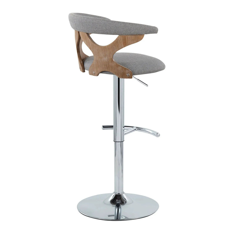 Gardenia - Contemporary Adjustable Barstool With Swivel / Rounded T Footrest (Set of 2) by HouseOfZazla