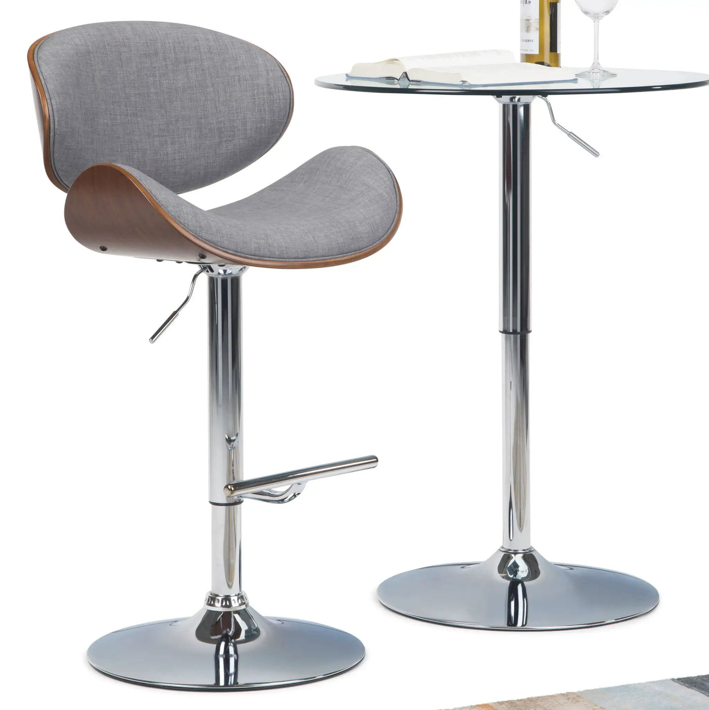 Marana - Multifunctional Handcrafted Bentwood Adjustable Swivel Bar Stool by HouseOfZazla