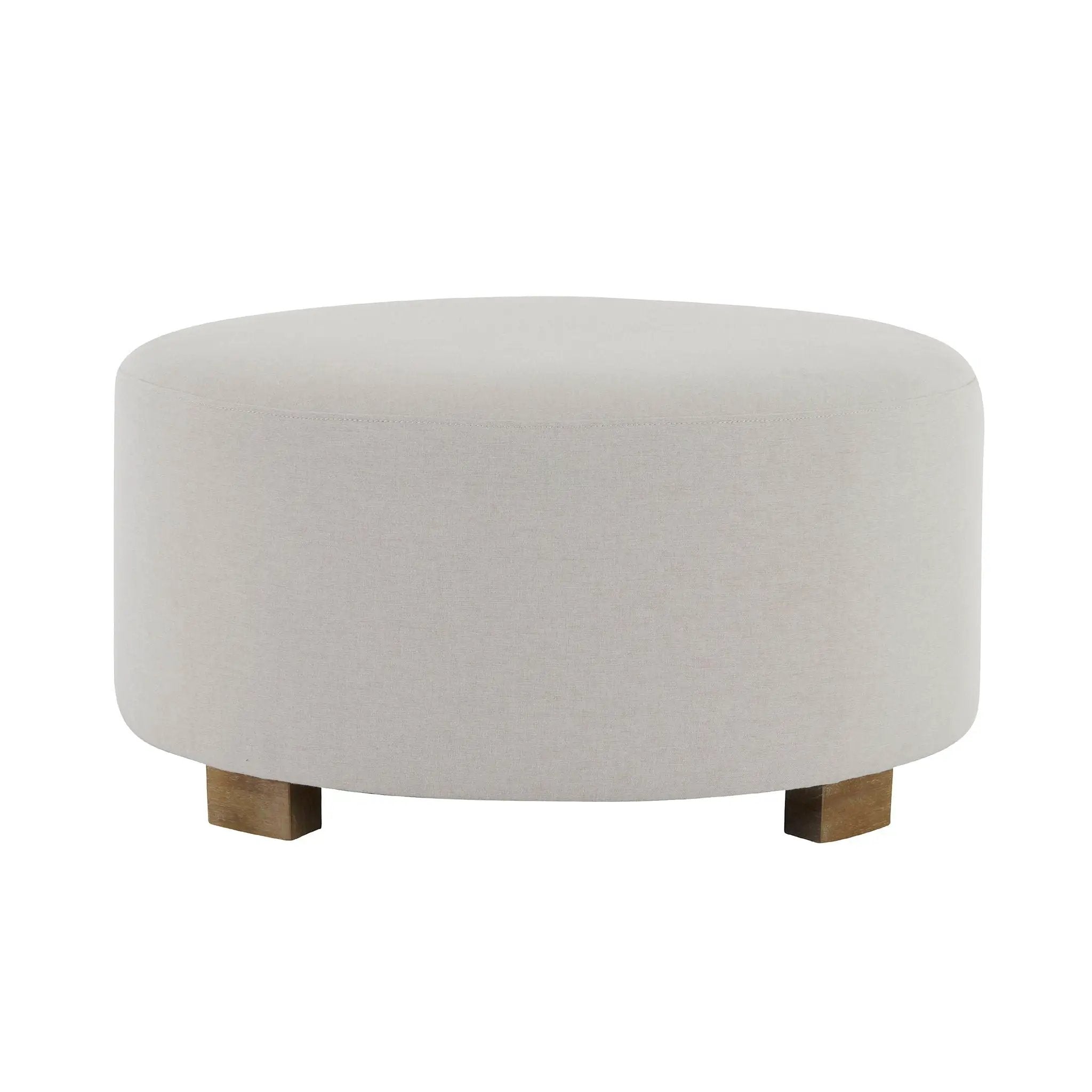 Round Ottoman, Minimalist Footstool - White by HouseOfZazla