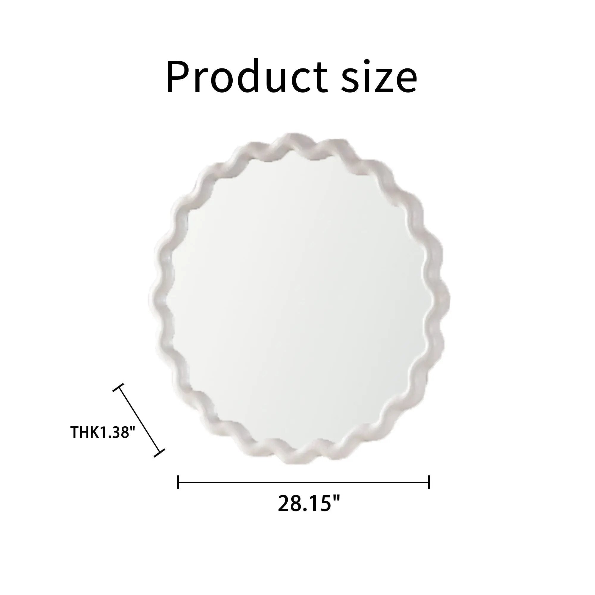 White Scalloped Round Wall Mirror by HouseOfZazla