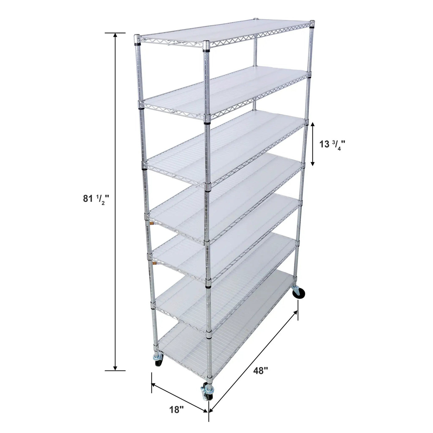 7 Tier Metal Shelf Wire Shelving Unit, 2450Lbs Heavy Duty Adjustable Storage Rack With Wheels & Shelf Liners For Closet Kitchen Garage Basement Commercial Shelving by HouseOfZazla