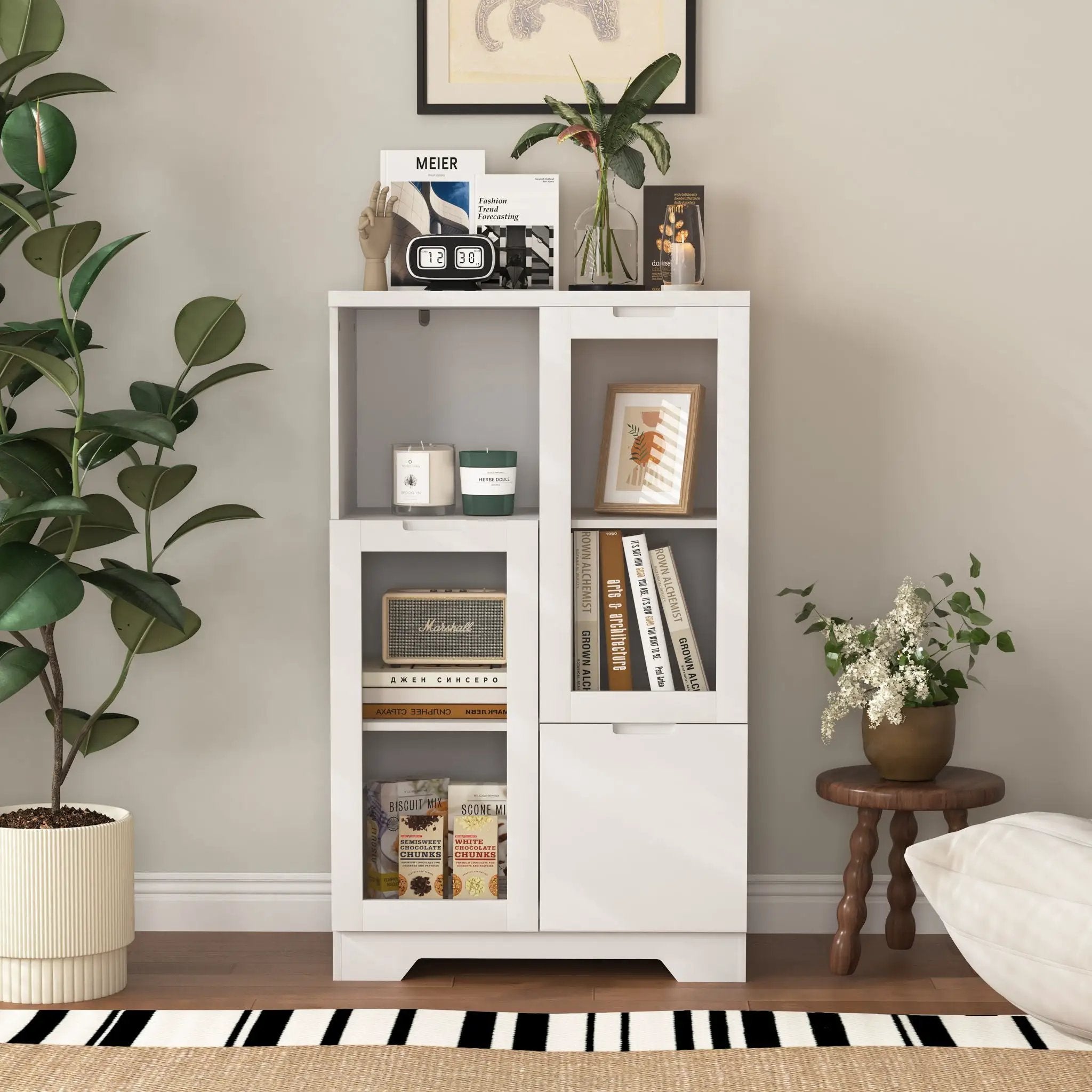 Modern Cabinet With Glass Doors And Drawer by Unique Piece Furniture