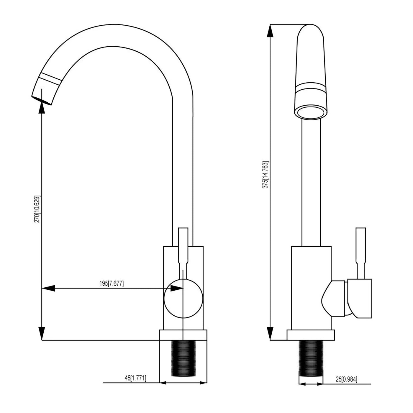 Modern Kitchen Sink Faucet With Single Handle by HouseOfZazla