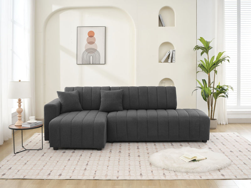 Jessica - Lamb Wool Sectional Sofa With Chaise by HouseOfZazla