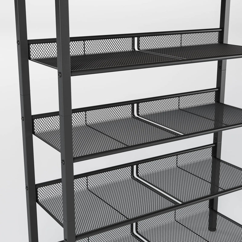 Industrial Shoe Rack with 4 Mesh Shelves by HouseOfZazla