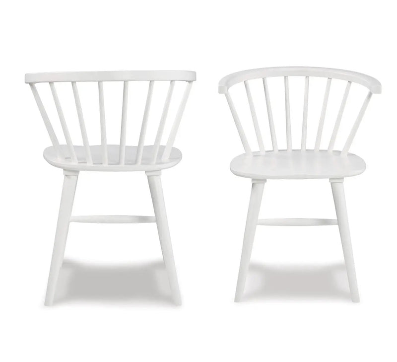 Roundhill - 5 Piece Dining Set, Dining Table With 4 Windsor Chairs - Brown / Antique White by Unique Piece Furniture