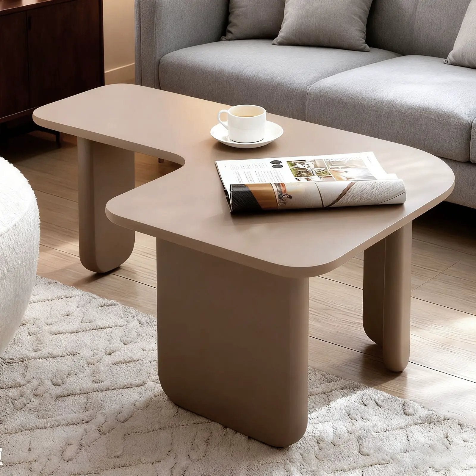 L-Shape Coffee Table For Living Room by HouseOfZazla
