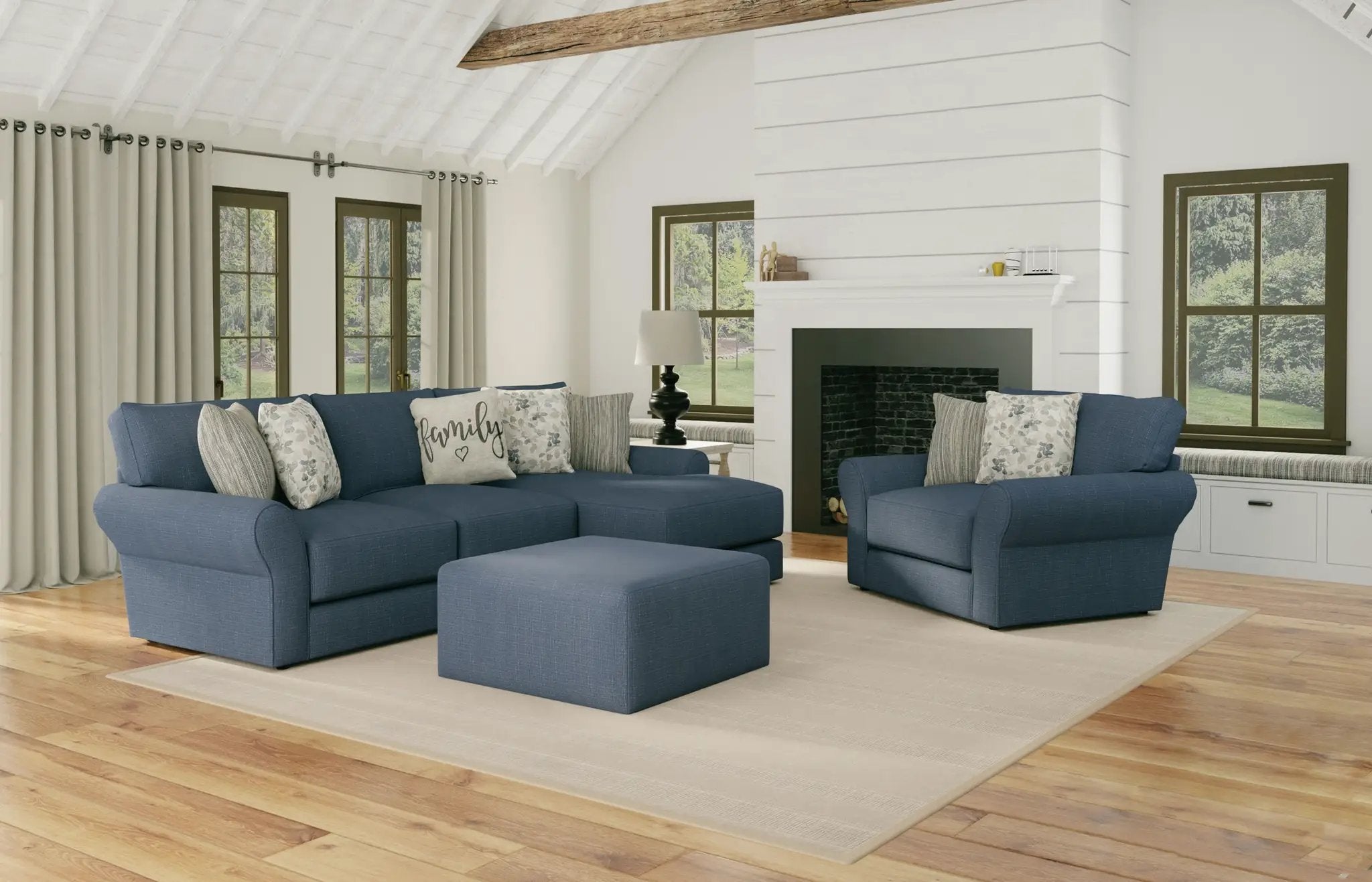 Cape May - Cocktail Ottoman - Denim by Unique Piece Furniture