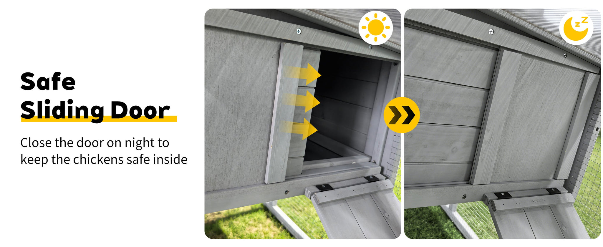 141" Gray Large Wooden Chicken Coop with Nesting Box by HouseOfZazla