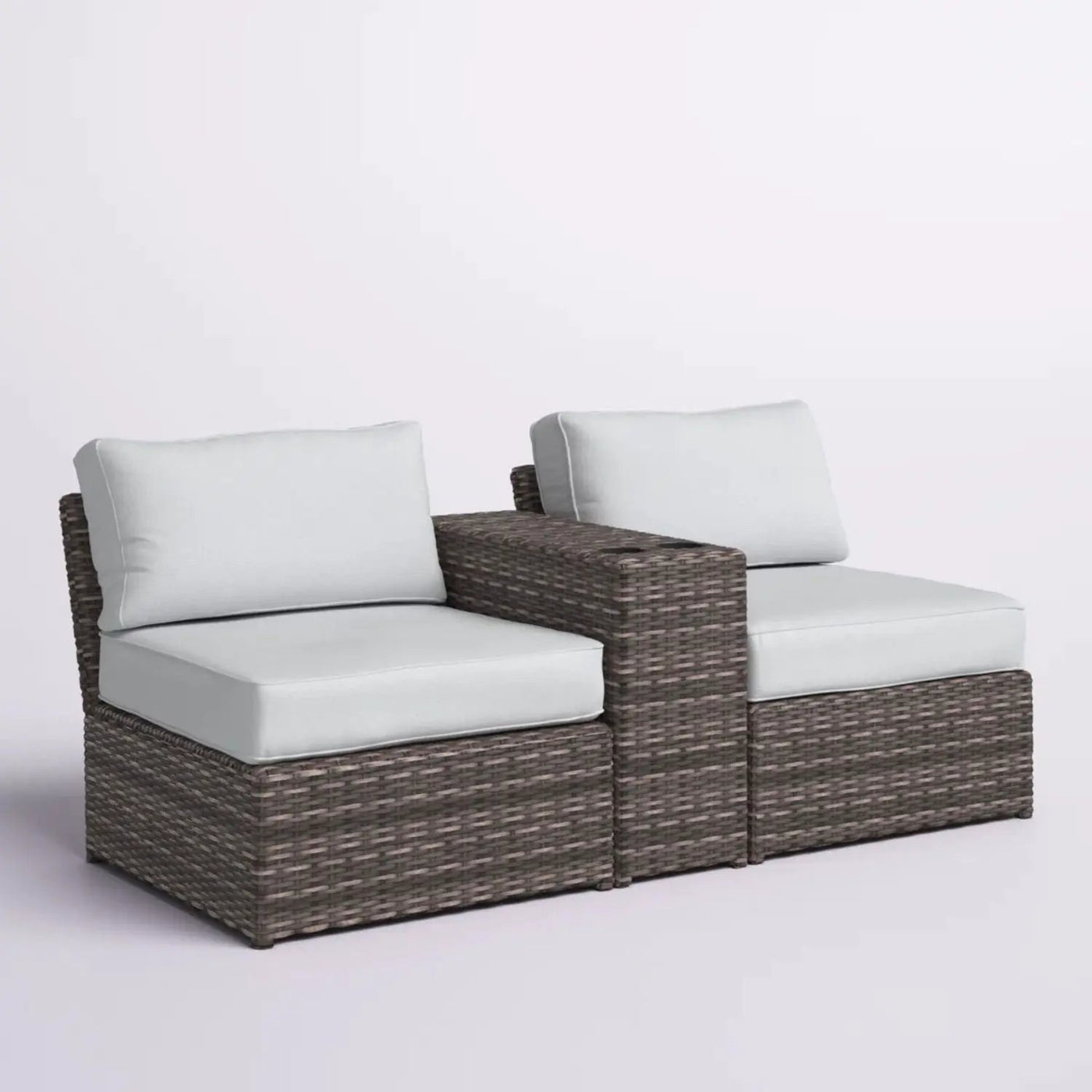 2 Person Wicker Conversation Set With Cushions, Weather Resistant by Unique Piece Furniture