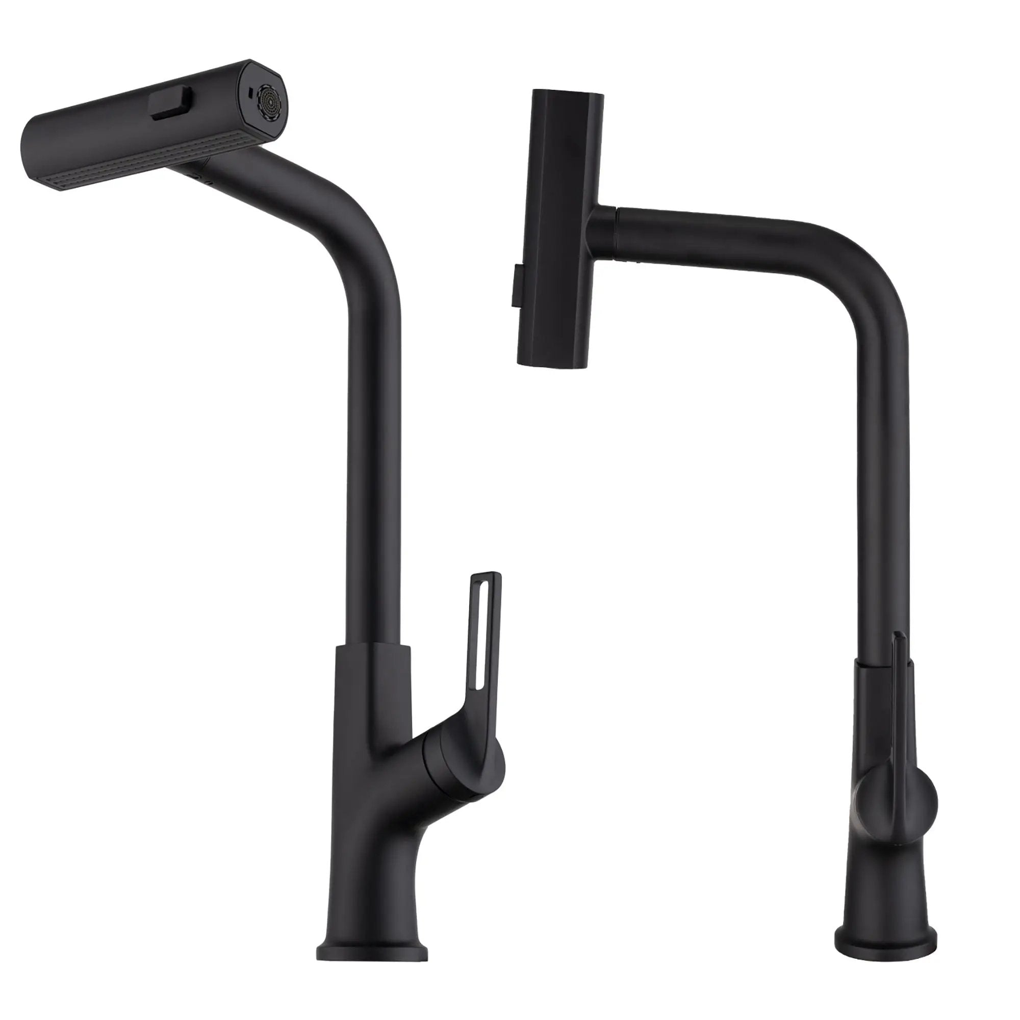 Kitchen Waterfall Faucet With Pull Down Sprayer, Single Handle, 360 Degree Rotating by HouseOfZazla
