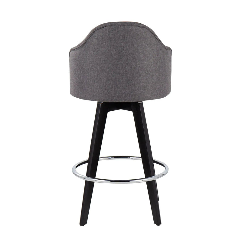 Ahoy - Contemporary Fixed Height Counter Stool With Round Footrest (Set of 2) by HouseOfZazla