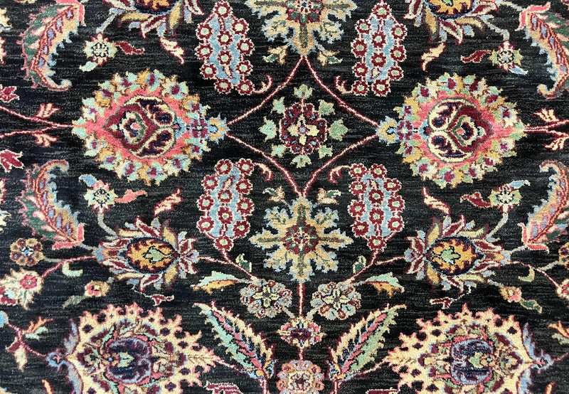 Indo Persian Rug 8x10, Nourison Carpet, Floral, Hand Knotted Vintage Wool Rug by Jewel Rugs