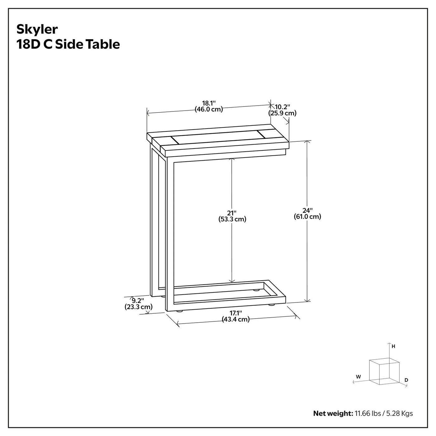 Skyler - C Side Handcrafted Table by Unique Piece Furniture