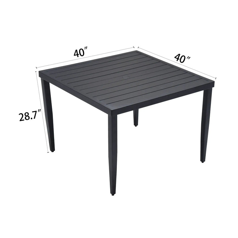 Outdoor Patio Dining Table With Tapered Feet & Umbrella Hole by Unique Piece Furniture