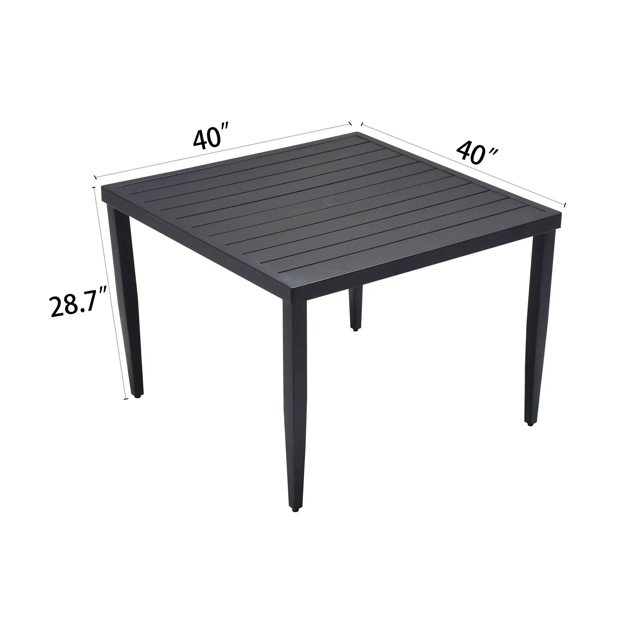 Outdoor Patio Dining Table With Tapered Feet & Umbrella Hole by Unique Piece Furniture