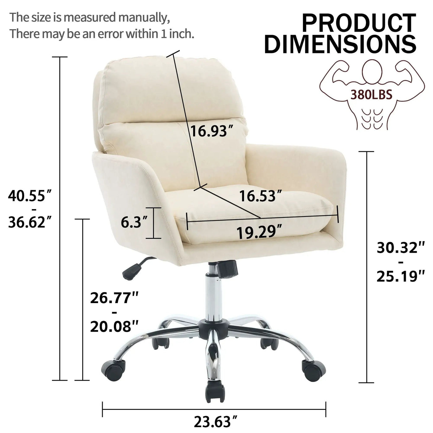 Office Chair With Adjustable Height, Ergonomic Design by Unique Piece Furniture