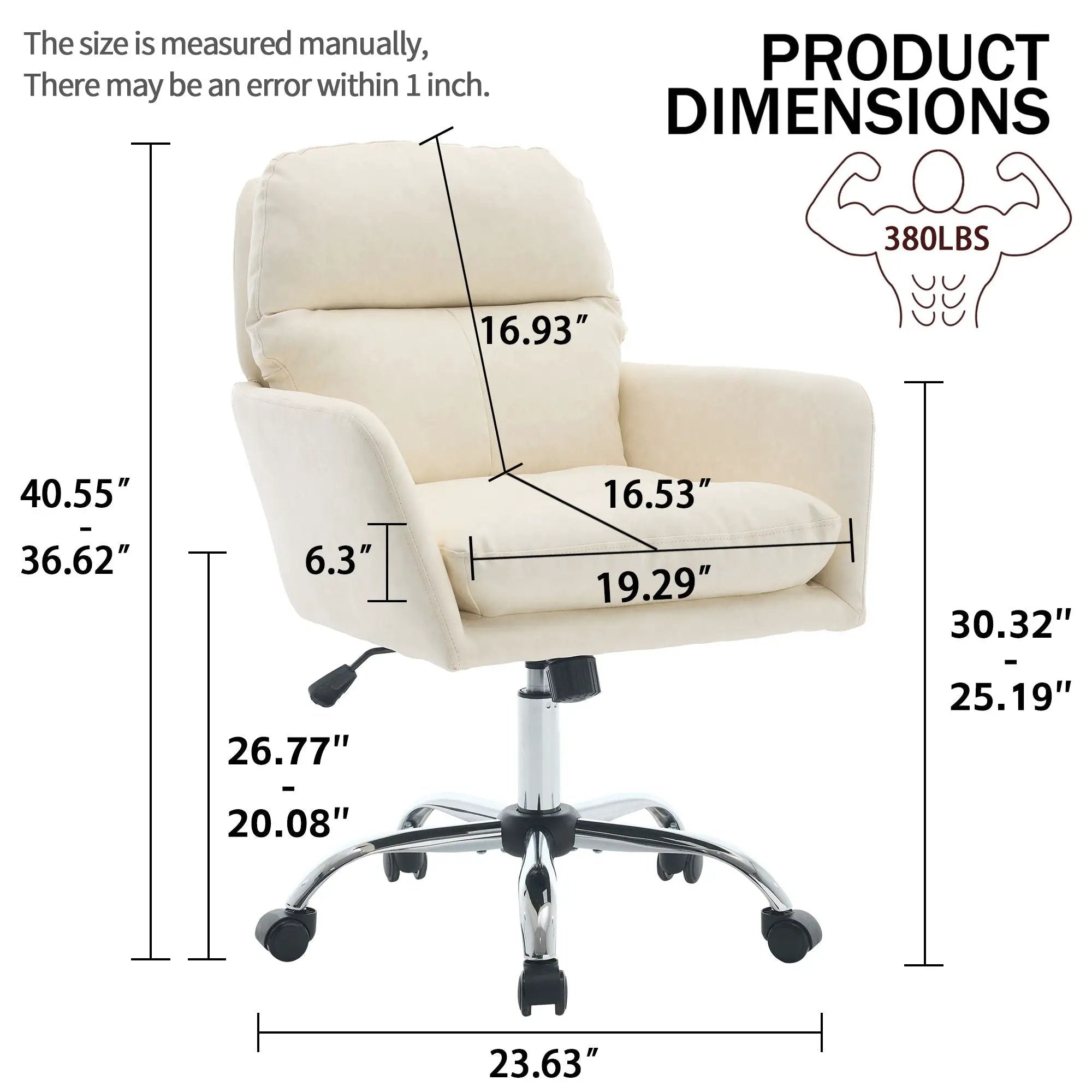Office Chair With Adjustable Height, Ergonomic Design by Unique Piece Furniture
