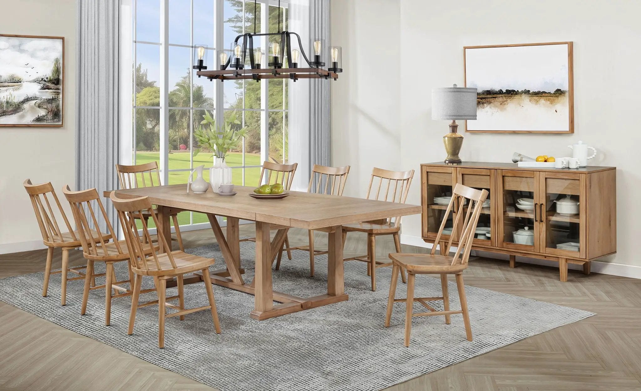 Middleton 10-piece Extension Leaf Dining Set Natural Brown by Unique Piece Furniture