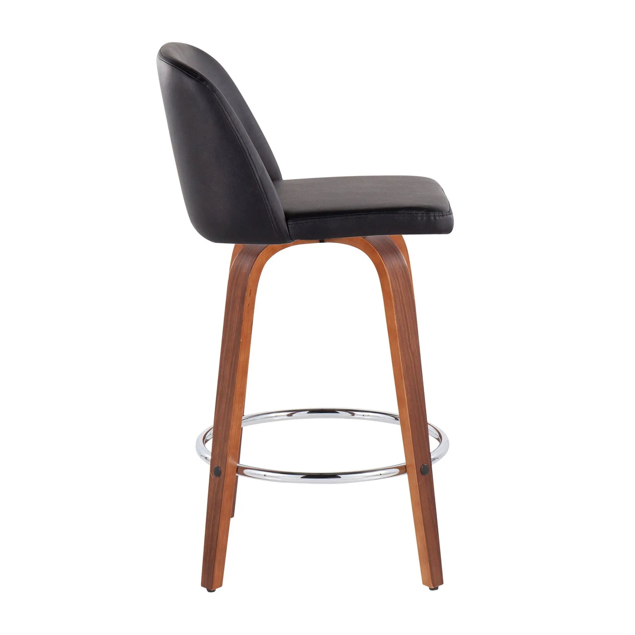 Toriano - Mid-Century Modern Fixed Height Counter Stool With Round Footrest (Set of 2) by HouseOfZazla