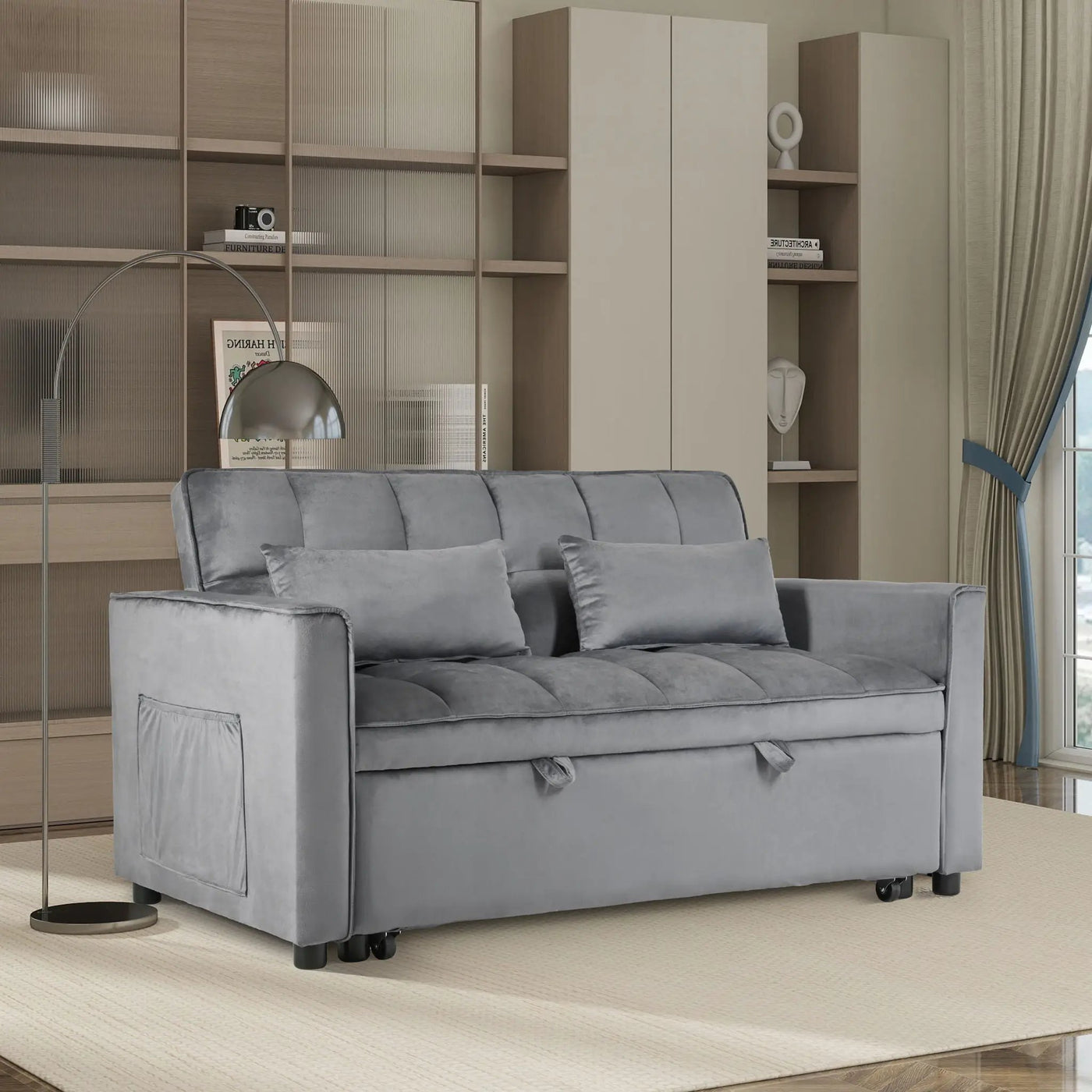 3 In 1 Pull Out Couch Convertible Sofa Bed With Reclining Backrest by Unique Piece Furniture